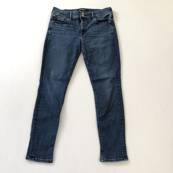Express Jeans Women's 10 Blue Stretch + Cropped Legging Size 10 (30x27)